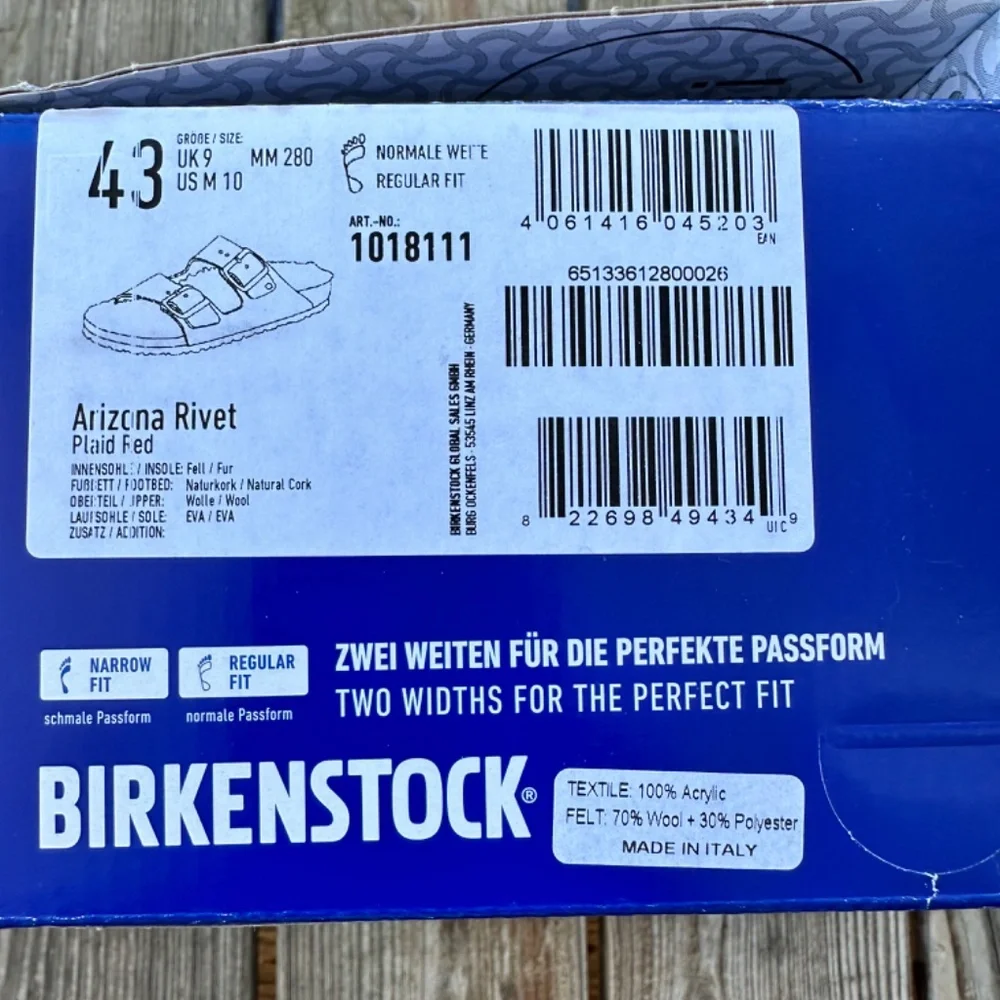Birkenstock Plaid Red Arizona Shearling Lined Mens 10 EU43 - Picture 6 of 8